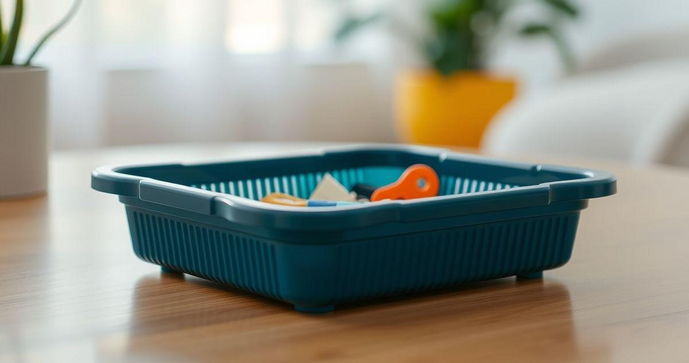 Bandeja de plástico pequena é a solução ideal para organização e praticidade no dia a dia